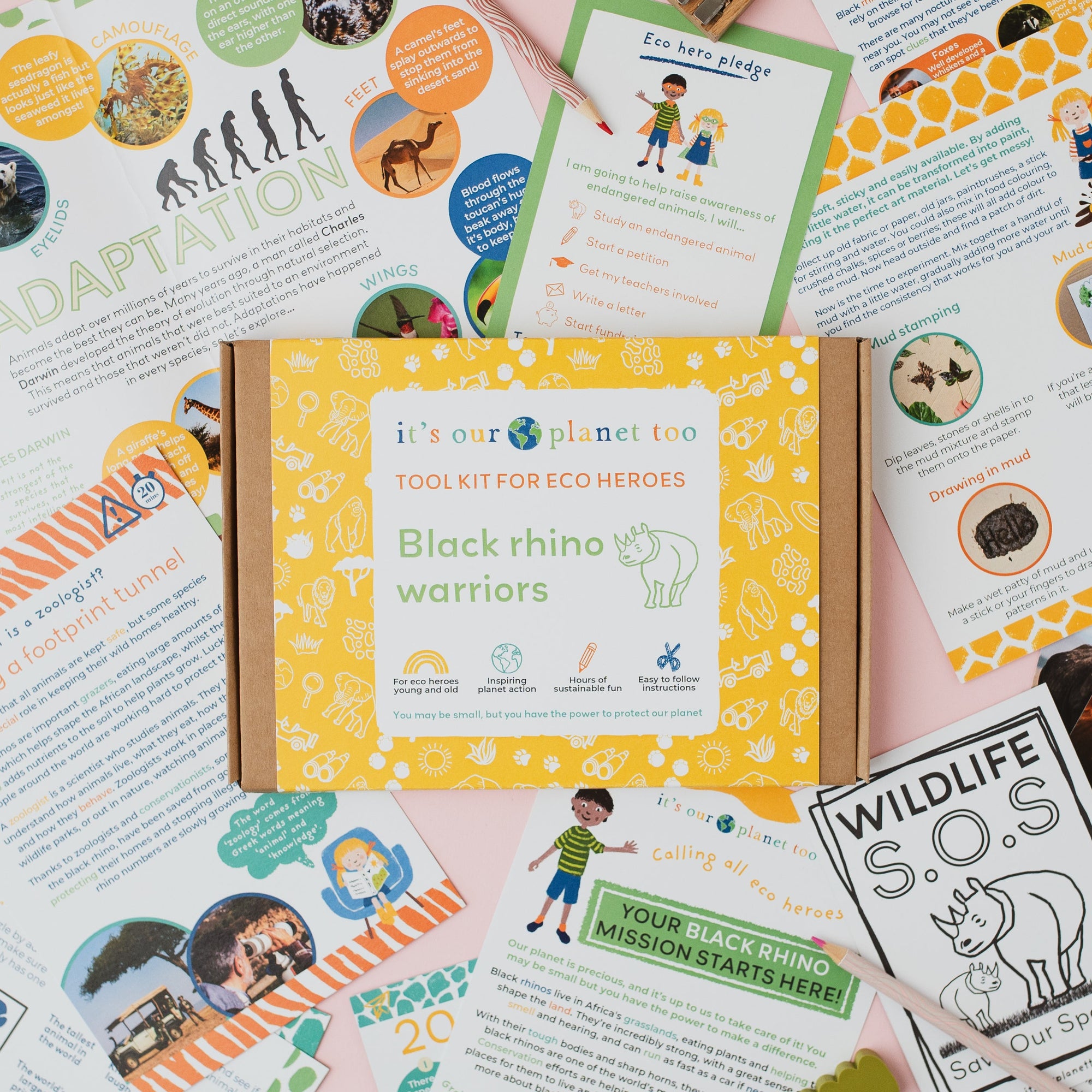 Educational materials and tools for eco heroes with a focus on black rhino conservation.